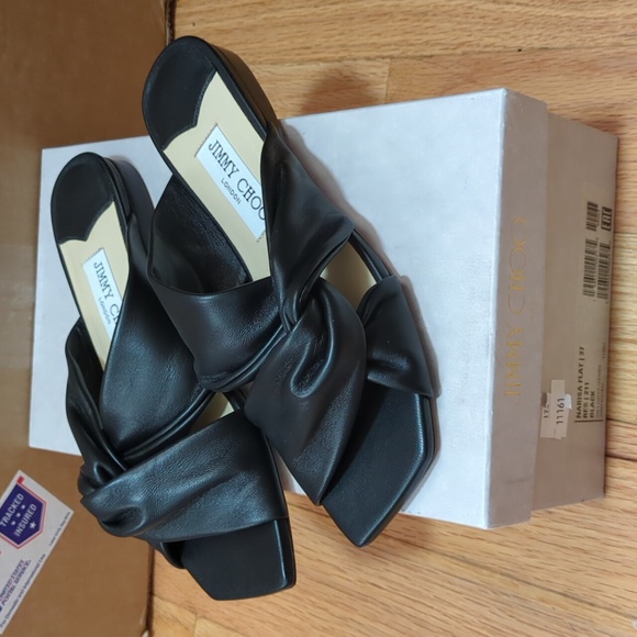 NEW JIMMY CHOO NARISA KNOTTED LEATHER SANDALS - Picture 9 of 10